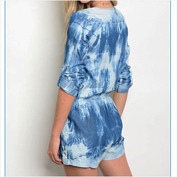 Stunning Surplice Tie Dye Romper M - Picture 5 of 6